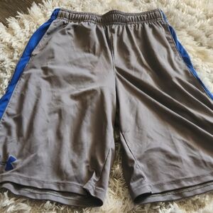 Under Armour Men's Athletic Shorts in Gray with Blue Trim